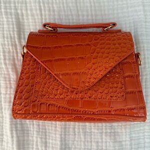Orange snakeskin small purse